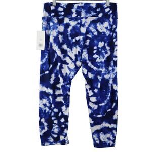 Liberty Park Women's Capri-Length Leggings Size Large Blue & White